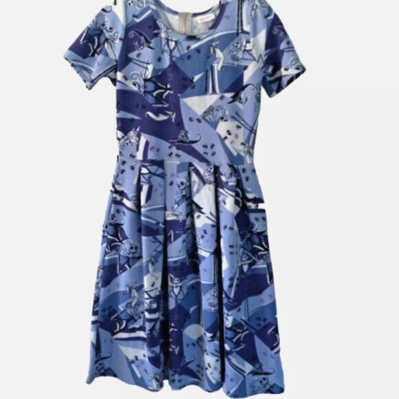 LuLaRoe Disney Nightmare Before Christmas Dress Sz Small – Skater Fit & Flare - Picture 9 of 10